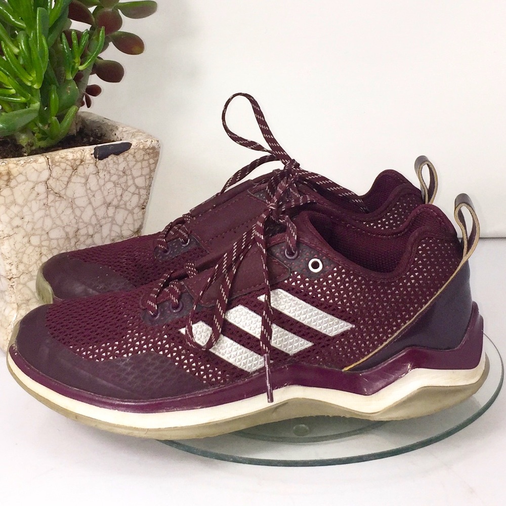 Adidas Maroon Speed Trainer 3 Athletic Sneakers - Picture 2 of 14